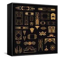 Art Deco Vintage Frames and Design Elements - in Vector-woodhouse-Framed Stretched Canvas