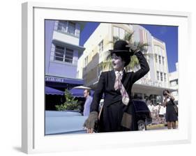 Art Deco Weekend on Ocean Drive, South Beach, Miami, Florida, USA-Robin Hill-Framed Photographic Print