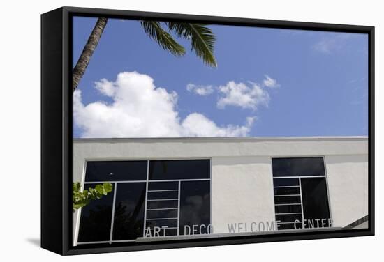Art Deco Welcome Center, Lummus Park, Ocean Drive, Miami South Beach, Art Deco District-Axel Schmies-Framed Stretched Canvas