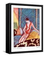 Art Deco Woman, Magazine Plate, France, 1920-null-Framed Stretched Canvas