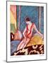 Art Deco Woman, Magazine Plate, France, 1920-null-Mounted Giclee Print