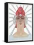 Art Deco Woman with Laurel Wreath and Red Hat-null-Framed Stretched Canvas