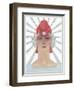 Art Deco Woman with Laurel Wreath and Red Hat-null-Framed Art Print