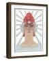 Art Deco Woman with Laurel Wreath and Red Hat-null-Framed Art Print