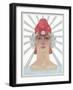 Art Deco Woman with Laurel Wreath and Red Hat-null-Framed Art Print