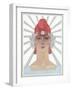 Art Deco Woman with Laurel Wreath and Red Hat-null-Framed Art Print