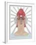 Art Deco Woman with Laurel Wreath and Red Hat-null-Framed Art Print