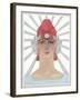 Art Deco Woman with Laurel Wreath and Red Hat-null-Framed Art Print