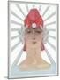 Art Deco Woman with Laurel Wreath and Red Hat-null-Mounted Art Print