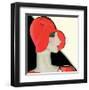 Art Deco Woman with Red Hat-Helen Dryden-Framed Art Print