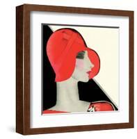 Art Deco Woman with Red Hat-Helen Dryden-Framed Art Print