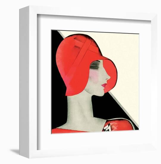 Art Deco Woman with Red Hat-Helen Dryden-Framed Art Print