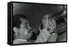 Art Farmer on the Flugelhorn at the Bell, Codicote, Hertfordshire, 25 February 1985-Denis Williams-Framed Stretched Canvas