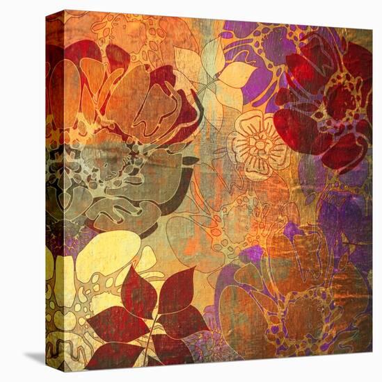 Art Floral Grunge Background Pattern. To See Similar, Please Visit My Portfolio-Irina QQQ-Stretched Canvas