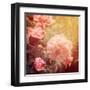 Art Floral Vintage Background with Pink Peonies-Irina QQQ-Framed Art Print