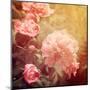 Art Floral Vintage Background with Pink Peonies-Irina QQQ-Mounted Art Print