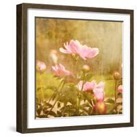 Art Floral Vintage Background with Pink Peonies-Irina QQQ-Framed Art Print