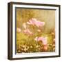 Art Floral Vintage Background with Pink Peonies-Irina QQQ-Framed Art Print