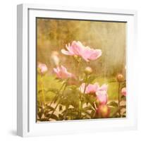 Art Floral Vintage Background with Pink Peonies-Irina QQQ-Framed Art Print