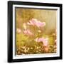 Art Floral Vintage Background with Pink Peonies-Irina QQQ-Framed Art Print