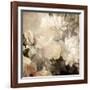 Art Floral Vintage Light Sepia Blurred Background with White Asters and Roses-Irina QQQ-Framed Art Print