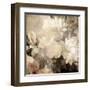 Art Floral Vintage Light Sepia Blurred Background with White Asters and Roses-Irina QQQ-Framed Art Print