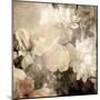 Art Floral Vintage Light Sepia Blurred Background with White Asters and Roses-Irina QQQ-Mounted Art Print