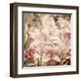 Art Floral Vintage Sepia Background with Light Pink Lilies-Irina QQQ-Framed Art Print