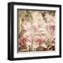 Art Floral Vintage Sepia Background with Light Pink Lilies-Irina QQQ-Framed Art Print