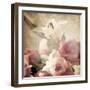 Art Floral Vintage Sepia Background with Pink Peonies and White Lily-Irina QQQ-Framed Art Print