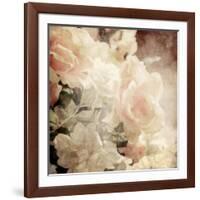 Art Floral Vintage Sepia Background with White Roses-Irina QQQ-Framed Art Print