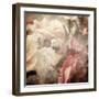 Art Floral Vintage Sepia Blurred Background with White and Pink Roses-Irina QQQ-Framed Art Print