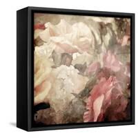 Art Floral Vintage Sepia Blurred Background with White and Pink Roses-Irina QQQ-Framed Stretched Canvas