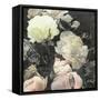 Art Floral Vintage Watercolor Background with White and Light Pink Roses and Peonies-Irina QQQ-Framed Stretched Canvas