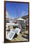 Art for sale by the harbour, Saint Tropez, Var, Cote d'Azur, Provence, France, Europe-Fraser Hall-Framed Photographic Print