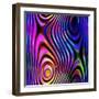 Art Glass Colorful Textured Blue And Pink Background-Irina QQQ-Framed Art Print