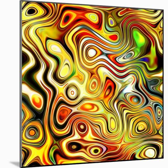 Art Glass Colorful Textured Red, Golden And Green Background-Irina QQQ-Mounted Art Print