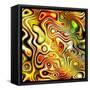 Art Glass Colorful Textured Red, Golden And Green Background-Irina QQQ-Framed Stretched Canvas