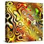 Art Glass Colorful Textured Red, Golden And Green Background-Irina QQQ-Stretched Canvas