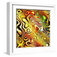 Art Glass Colorful Textured Red, Golden And Green Background-Irina QQQ-Framed Art Print