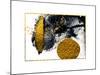 Art&Gold. Painting. Natural Luxury. Black Paint Stroke Texture on White Paper. Abstract Hand Painte-CARACOLLA-Mounted Art Print