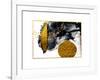 Art&Gold. Painting. Natural Luxury. Black Paint Stroke Texture on White Paper. Abstract Hand Painte-CARACOLLA-Framed Art Print