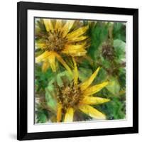 Art Grunge Autumn Floral Vintage Background , Drawing with Color Pencils-Irina QQQ-Framed Art Print