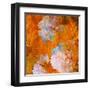 Art Grunge Floral Vintage Background in Orange and Light Pink-Irina QQQ-Framed Art Print