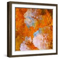 Art Grunge Floral Vintage Background in Orange and Light Pink-Irina QQQ-Framed Premium Giclee Print