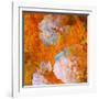 Art Grunge Floral Vintage Background in Orange and Light Pink-Irina QQQ-Framed Art Print