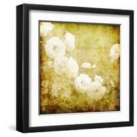 Art Grunge Floral Vintage Background Texture-Irina QQQ-Framed Art Print