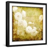 Art Grunge Floral Vintage Background Texture-Irina QQQ-Framed Art Print