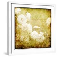 Art Grunge Floral Vintage Background Texture-Irina QQQ-Framed Art Print