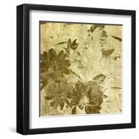 Art Grunge Floral Vintage Watercolor Sepia Background with Peonies-Irina QQQ-Framed Art Print
